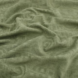 Upholstery Furnishing Fabric  - Squares Tweedy Textured Chenille Army Green