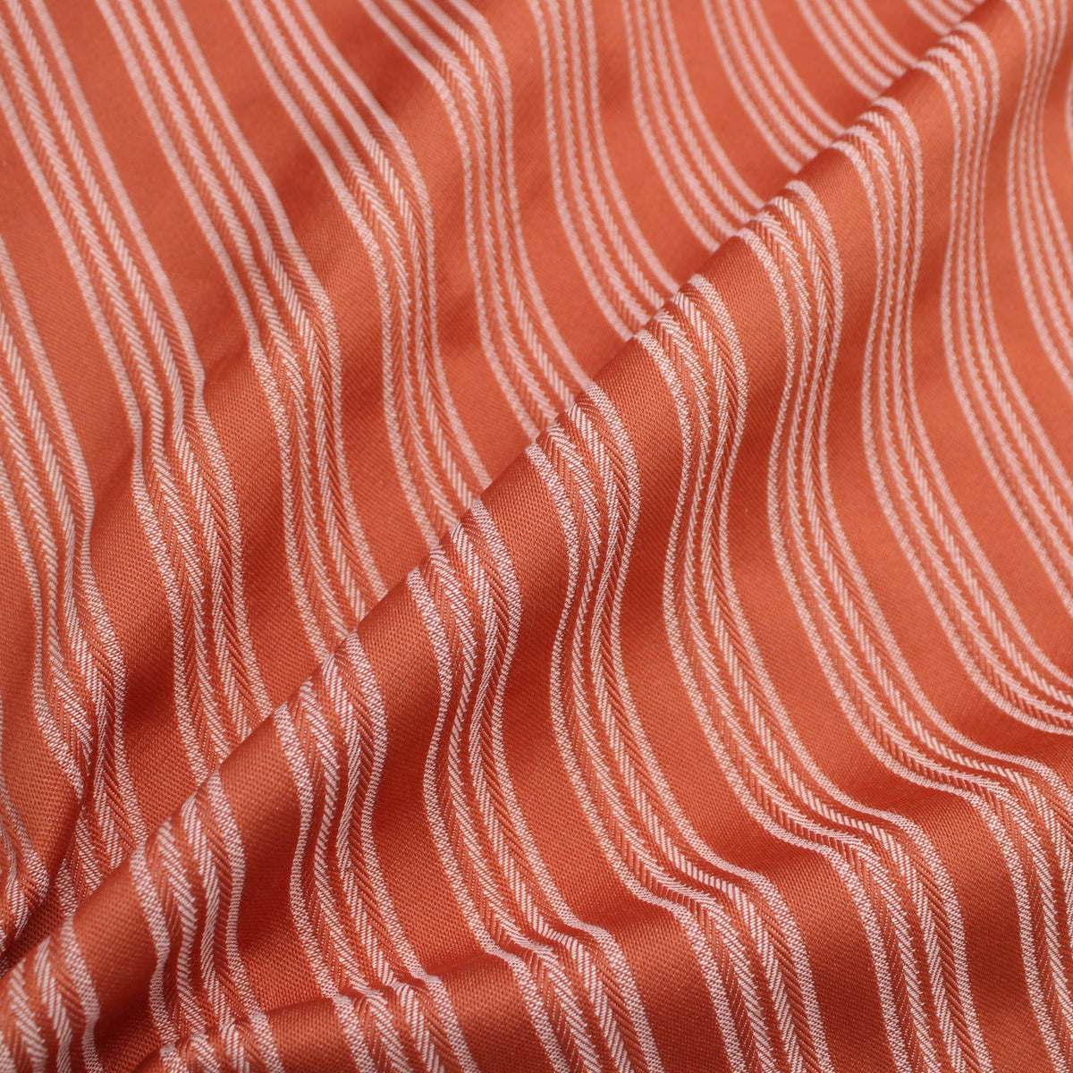 Stripes Woven Linen Look Rust