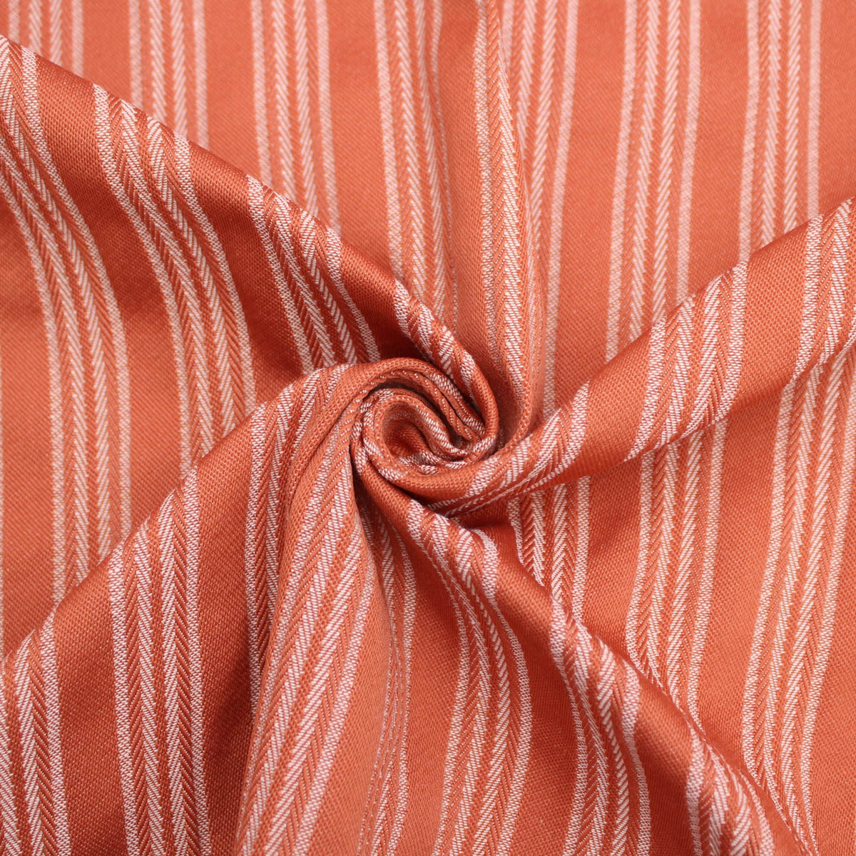 Stripes Woven Linen Look Rust