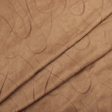 Upholstery Furnishing Fabric  - Thick Suede Embroidery Tan