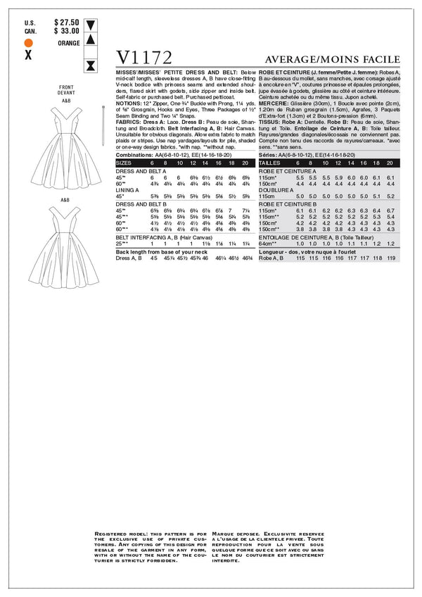 Vogue Dress Sewing Pattern V1172