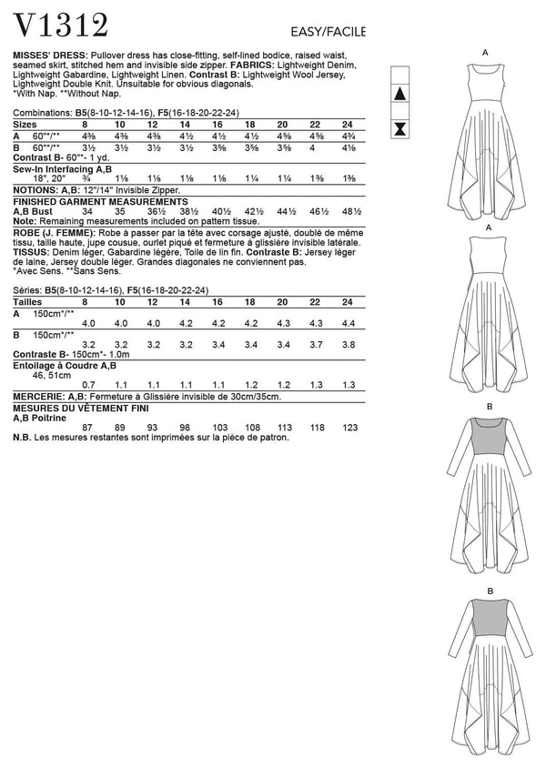Vogue Dress Sewing Pattern V1312