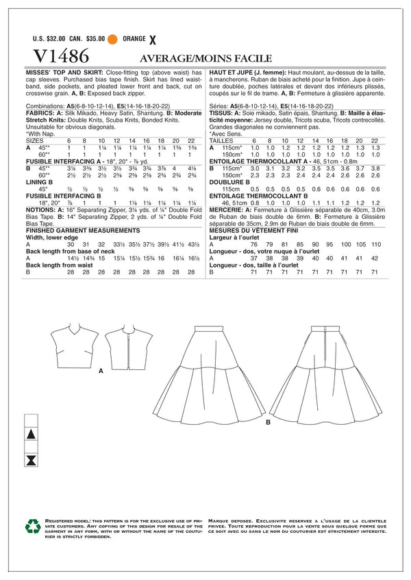 Vogue Dress Sewing Pattern V1486