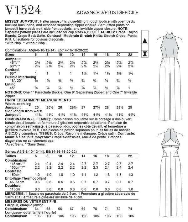 Vogue Casual Sewing Pattern V1524