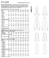 Vogue Misses Casual Sewing Pattern V1550