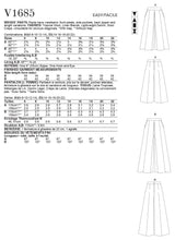 Vogue Pants Misses Sewing Pattern V1685