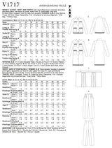 Vogue Jacket Misses Bottoms Sewing Pattern V1717