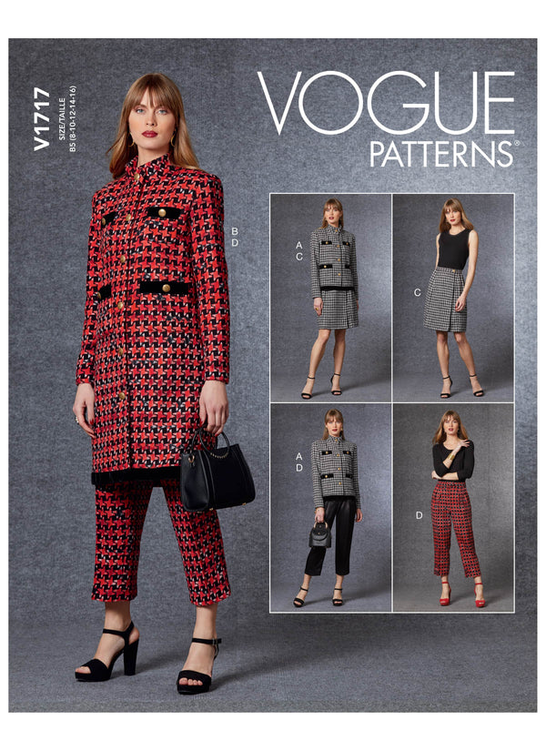 Vogue Jacket Misses Bottoms Sewing Pattern V1717