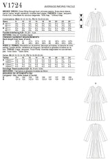 Vogue Dress Misses Sewing Pattern V1724