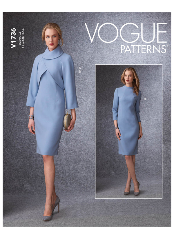 Vogue Jacket Misses Dress Sewing Pattern V1736