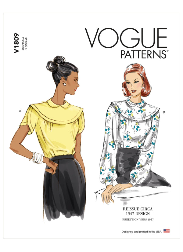 Vogue Top Misses Sewing Pattern V1809