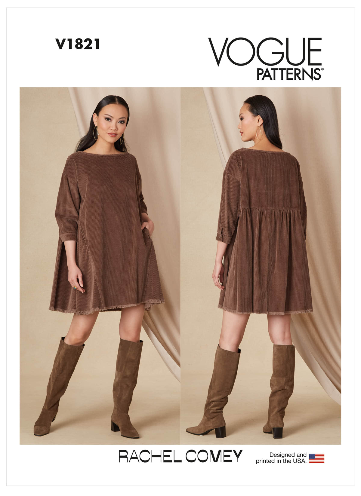 Vogue Misses Dress Sewing Pattern V1821A (XS-S-M-L-XL-XXL)