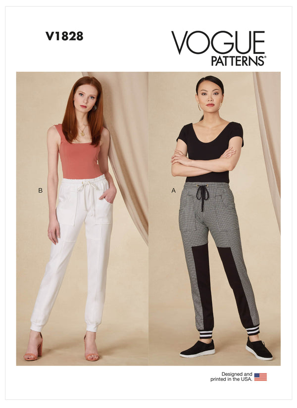 Vogue Misses Skirt/Pants & Petite Track Pants Sewing Pattern V1828A (XS-XXL)