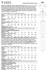 Vogue & Misses Petite Misses Jacket & Pants Sewing Pattern V1831