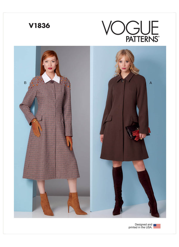 Vogue Coat Misses Sewing Pattern V1836