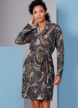 Vogue Misses Sleepwear & Petite Wrap Robe Belt Top Dress Pattern V1852A (XS-XL)