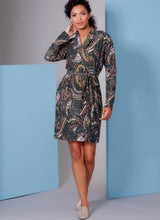 Vogue Misses Sleepwear & Petite Wrap Robe Belt Top Dress Pattern V1852A (XS-XL)