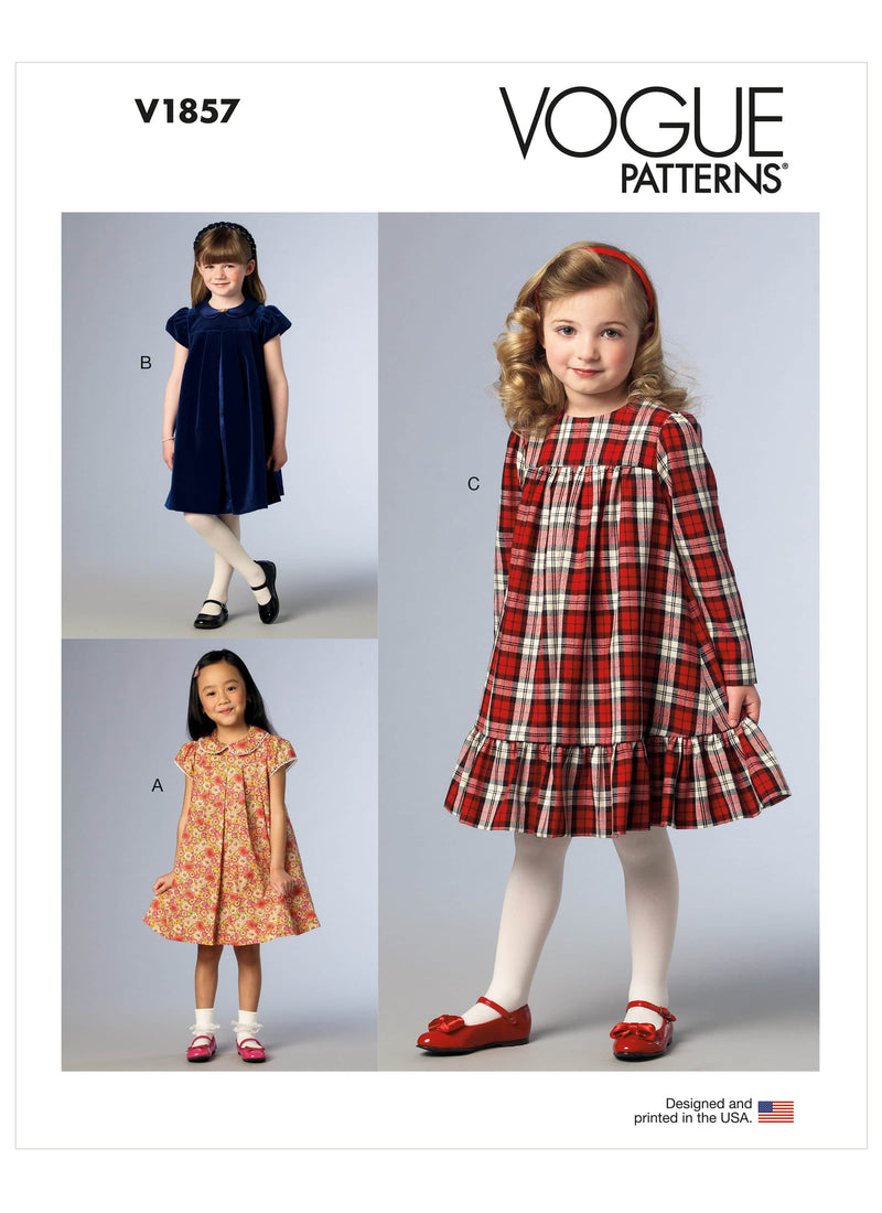 Vogue & Childrens Dress Girls Sewing Pattern V1857