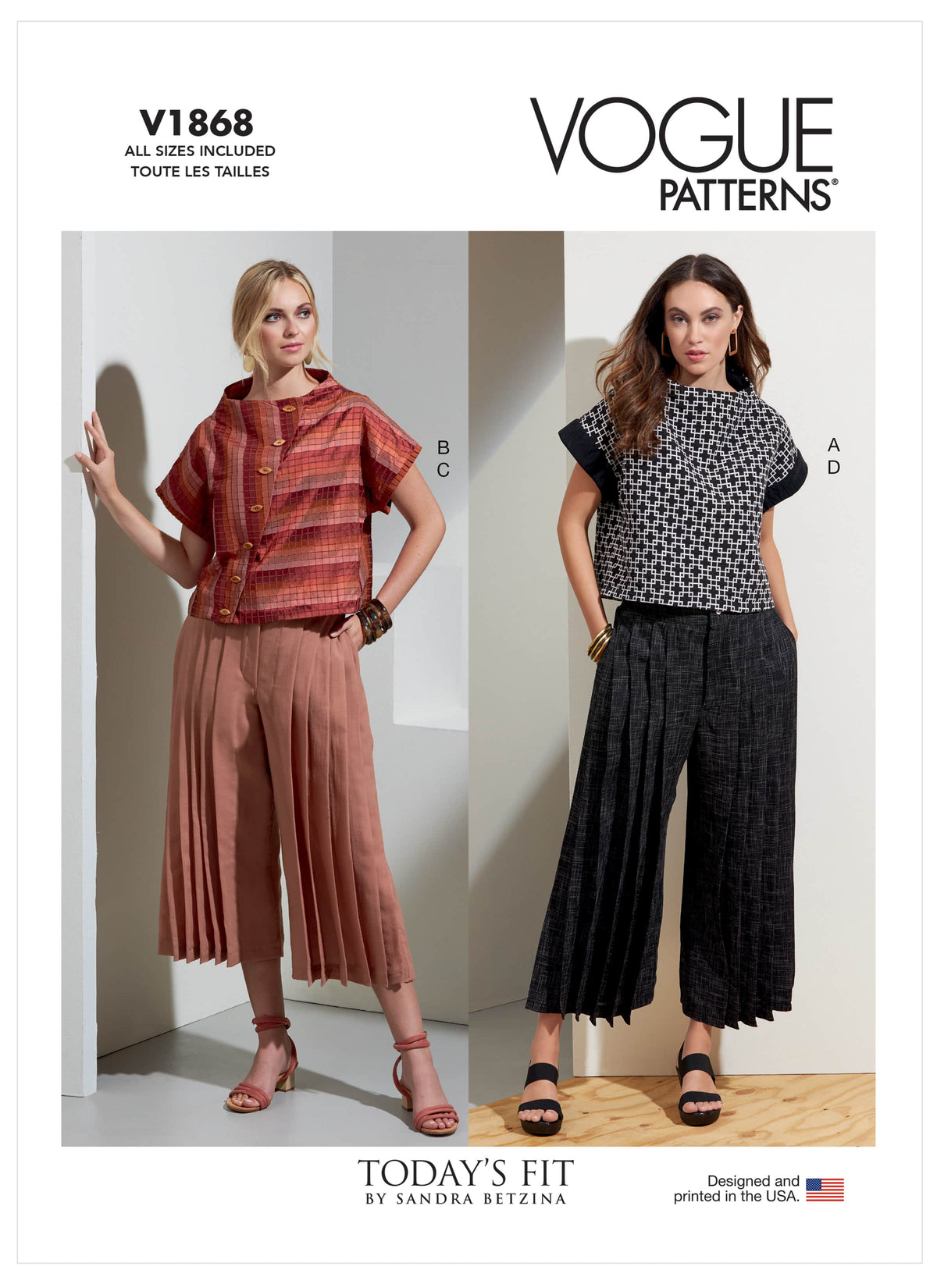 Vogue Misses Sportswear Top Misses Pants Sewing Pattern V1868A