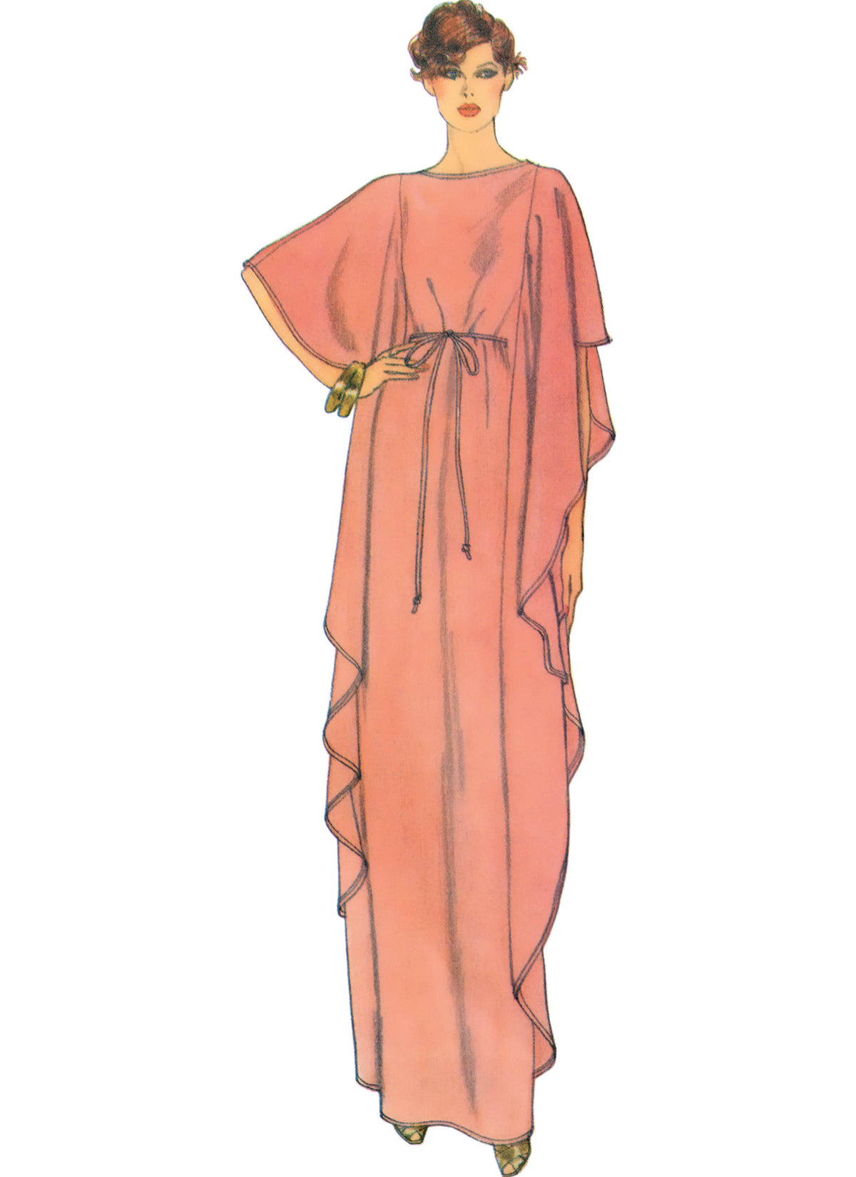 Vogue Misses Dress Caftan Misses Sewing Pattern V1886A (XS-S-M-L-XL-XXL)