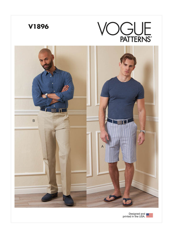 Vogue Shorts Mens Pants Sewing Pattern V1896