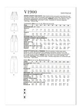 Vogue Shorts Misses Pants Sewing Pattern V1900