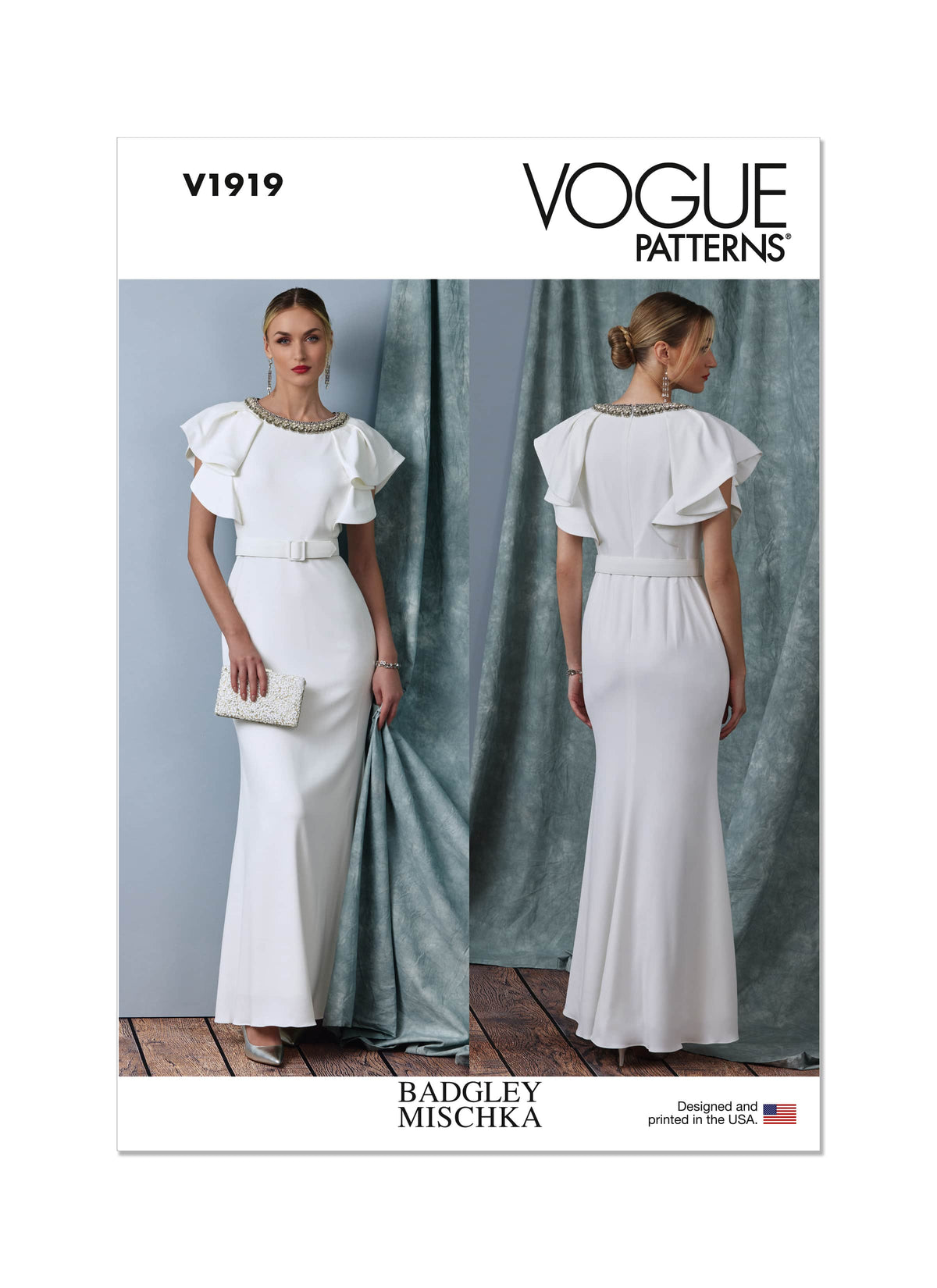 Vogue Full Miss Drss, Len Belt Sewing Pattern V1919