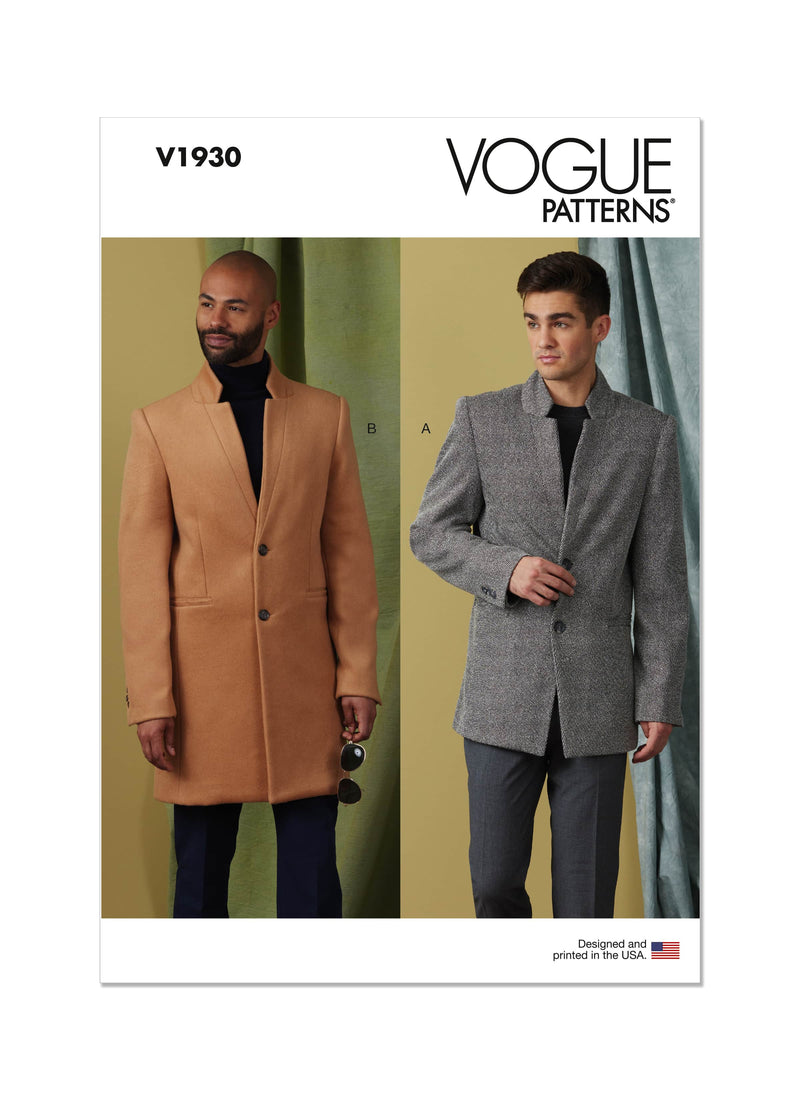 Vogue Coat Mens Sewing Pattern V1930