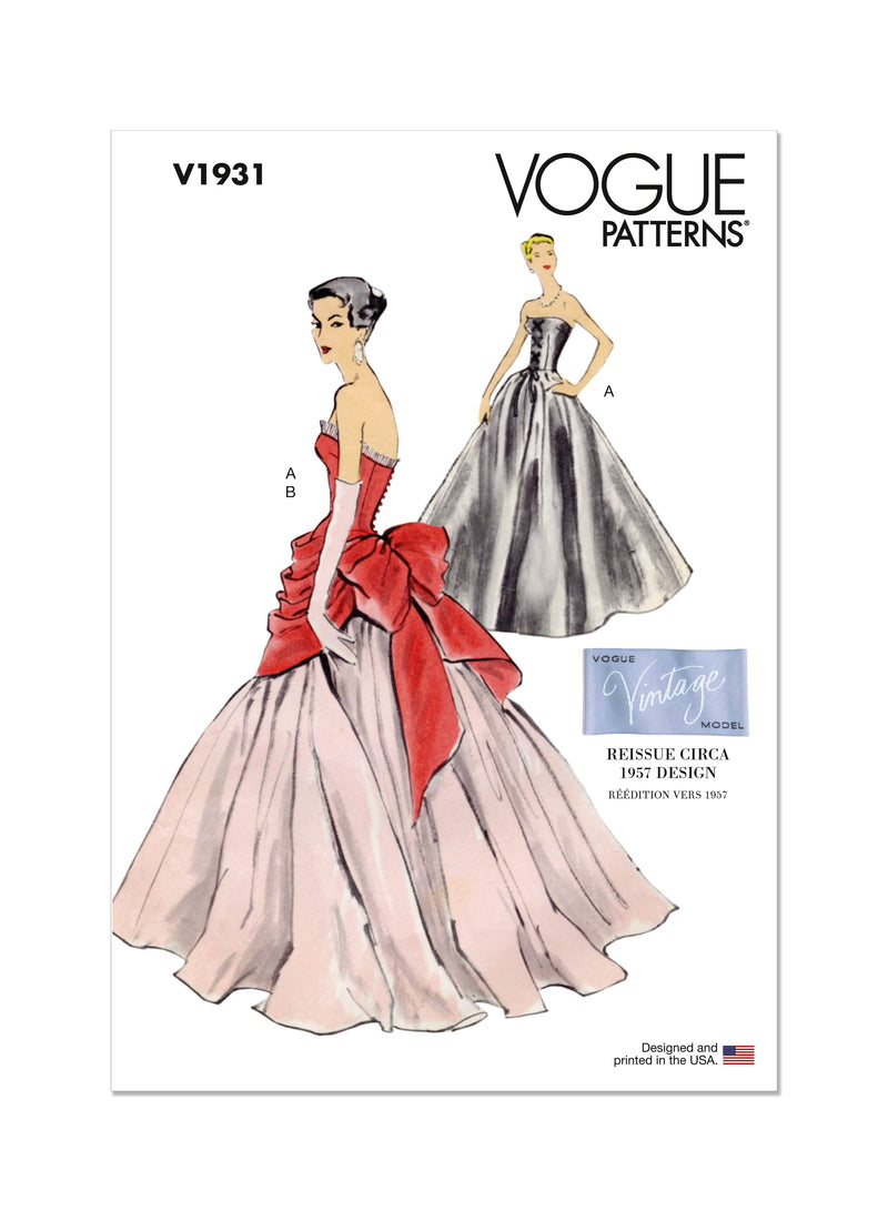 Vogue & Drss W/Pannier Overbod Sewing Pattern V1931