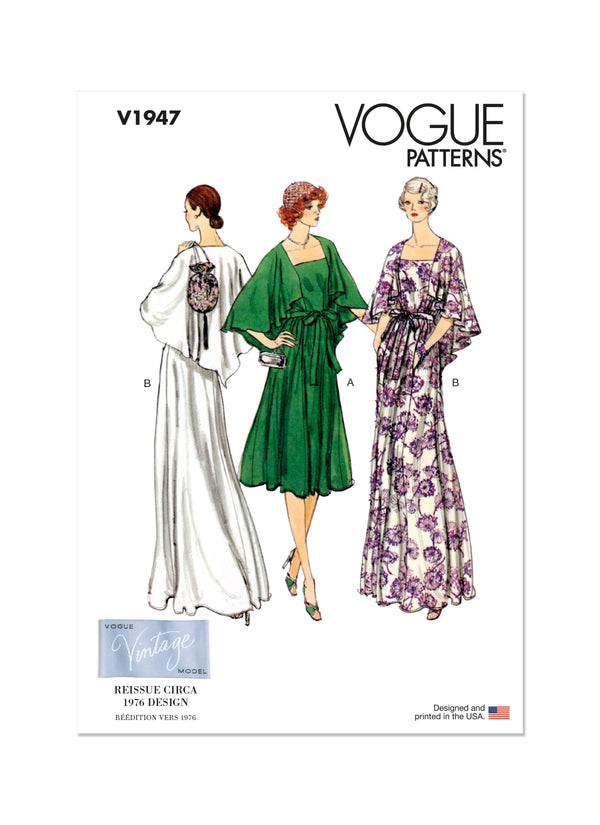 Vogue Evening Misses’ Vintage Dress 1970S Sewing Pattern V1947