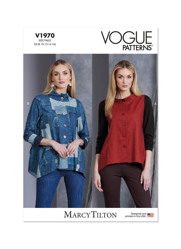 Vogue Vest Misses Jacket Sewing Pattern V1970