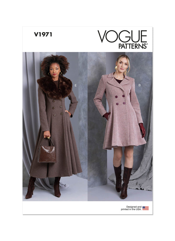 Vogue Coat Misses Five In Lengths Sewing Pattern V1971