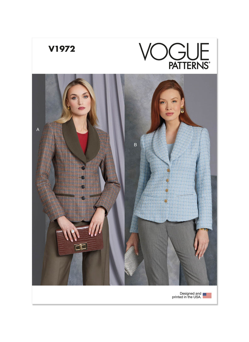 Vogue Jacket Misses Sewing Pattern V1972