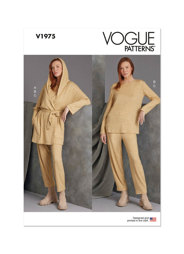 Vogue Misses' Knit Jacket With Belt, Top & Pants Sewing Pattern V1975