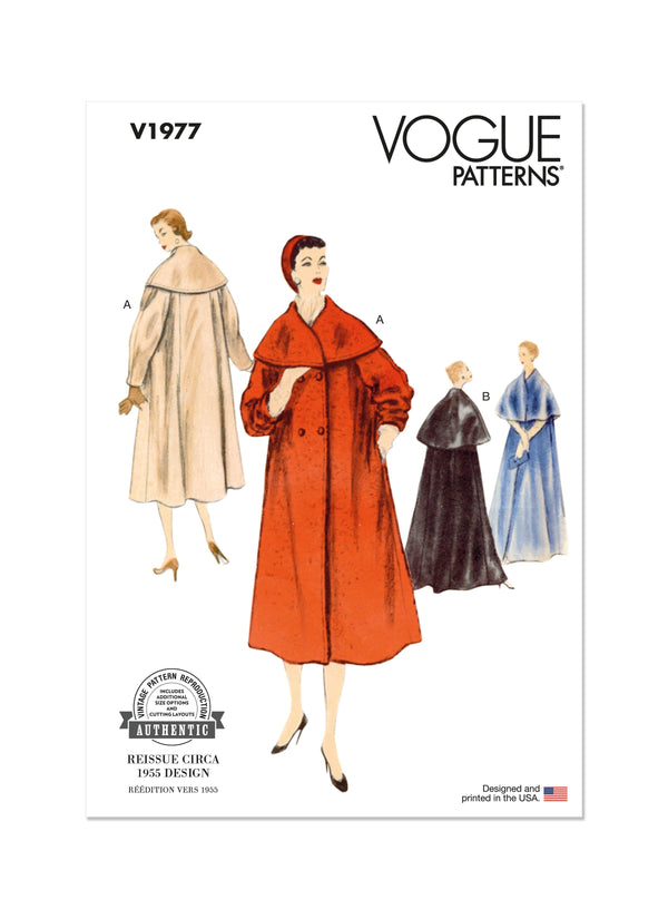 Vogue Vintage Misses Coats Sewing Pattern V1977