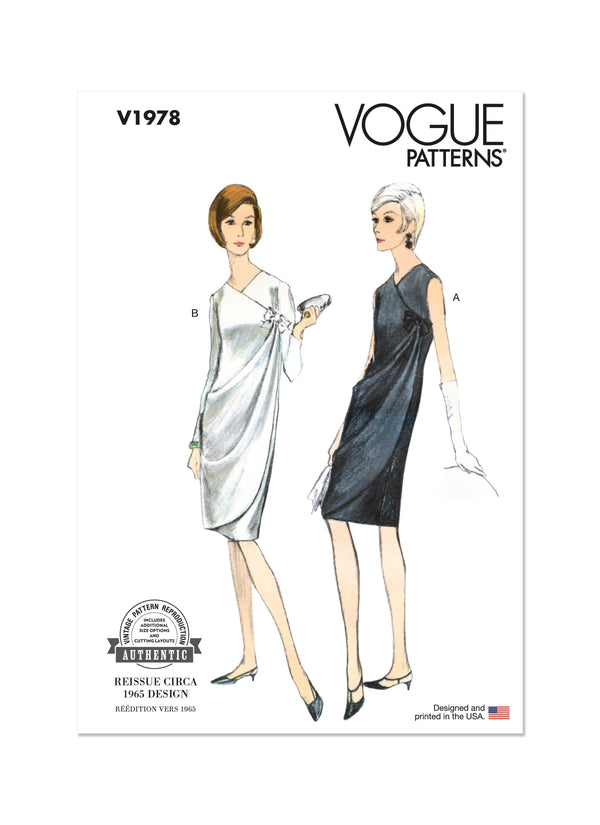 Vogue Vintage Misses Dresses Sewing Pattern V1978