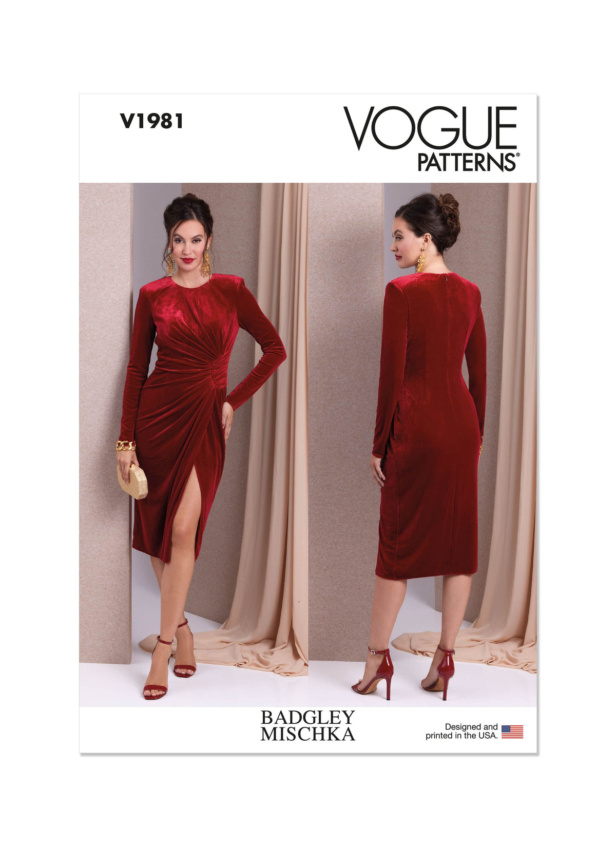 Vogue Misses Knit Dress By Badgley Mischka Sewing Pattern V1981