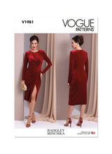 Vogue Misses Knit Dress By Badgley Mischka Sewing Pattern V1981