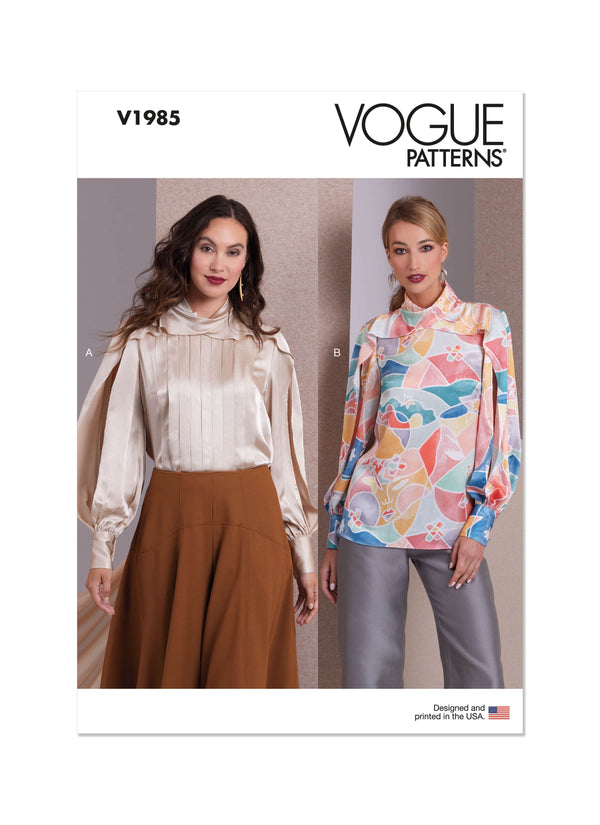 Vogue Misses Tops Sewing Pattern V1985
