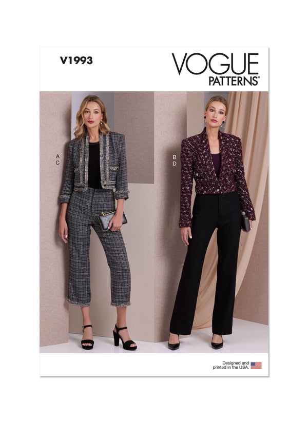 Vogue Misses Jacket & Pants Sewing Pattern V1993