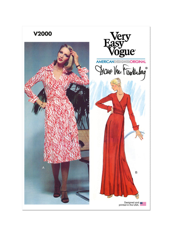 Vogue Vintage Misses Wrap Dress By Diane Von Furstenberg Sewing Pattern V2000