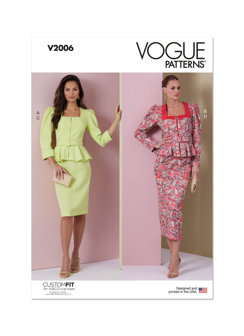 Vogue Misses Two Piece Dress Sewing Pattern V2006 – Lullabee Fabrics Vogue Misses Two Piece Dress Sewing Pattern V2006 – Lullabee Fabrics