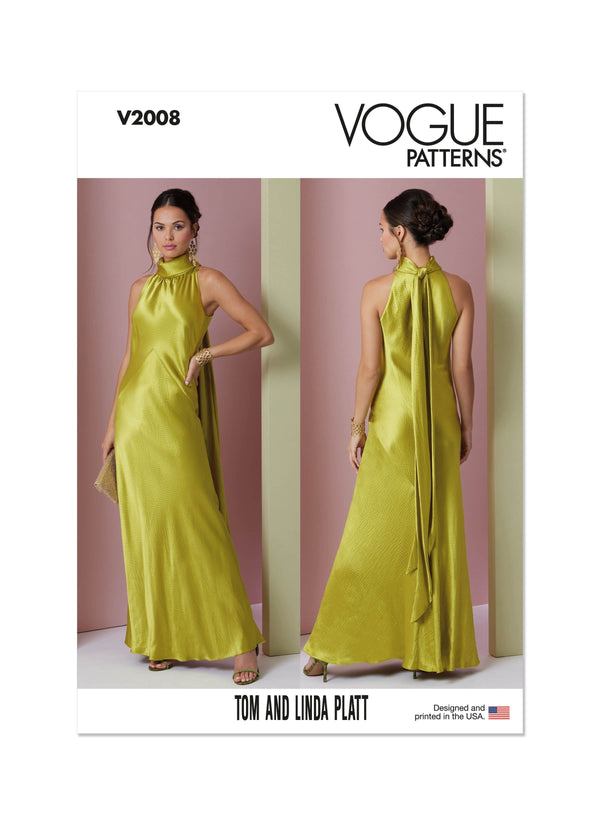 Vogue Misses Dress By Tom & Linda Platt Inc Sewing Pattern V2008