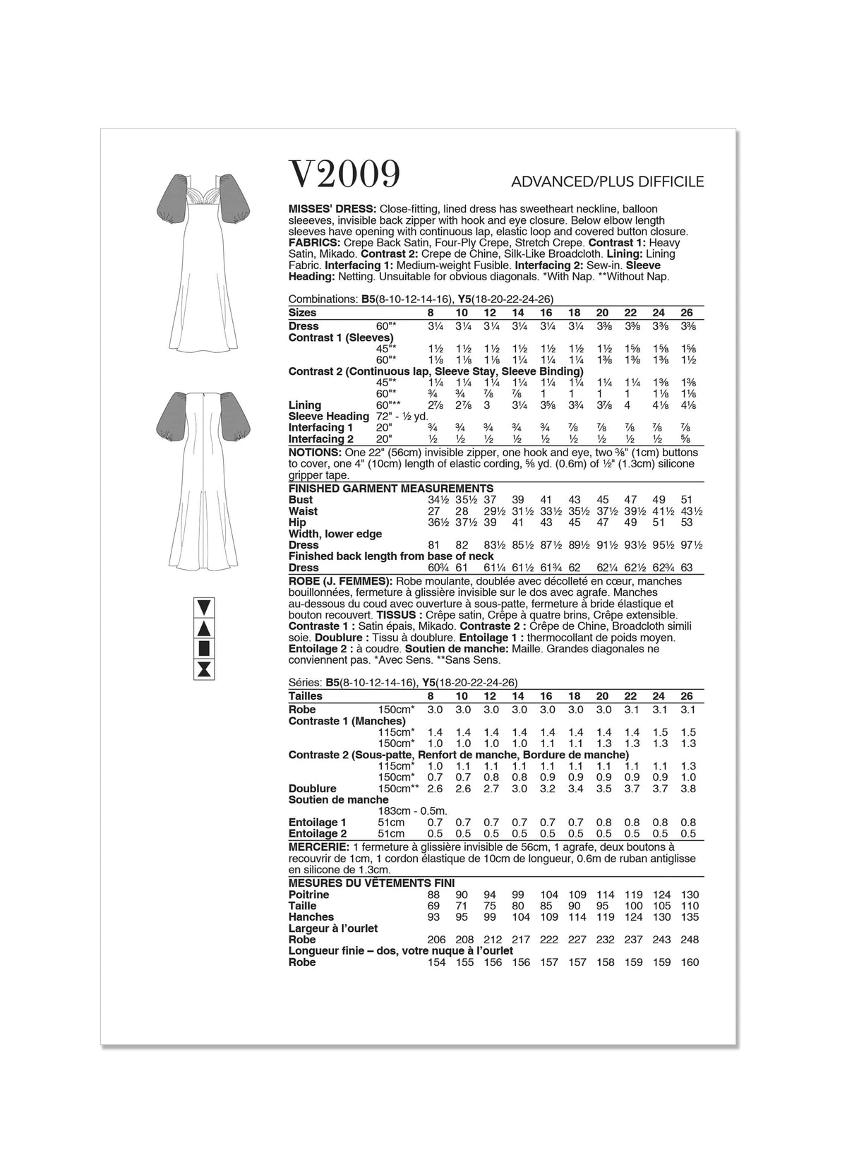 Vogue Misses Dress By Badgley Mischka Sewing Pattern V2009
