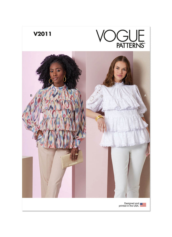 Vogue Misses Top With Sleeve Variations Sewing Pattern V2011