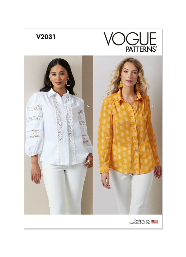 Vogue Misses' Blouses Sewing Pattern for Stylish Creations V2031