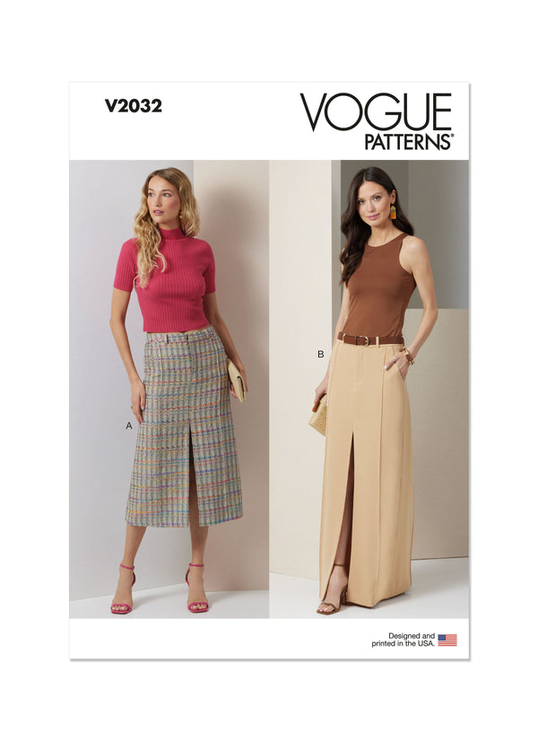 Vogue Misses' Skirt in Two Lengths Sewing Pattern V2032