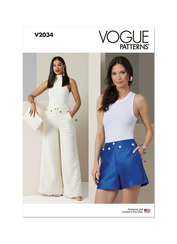 Vogue Misses' Shorts and Pants Sewing Pattern Collection V2034