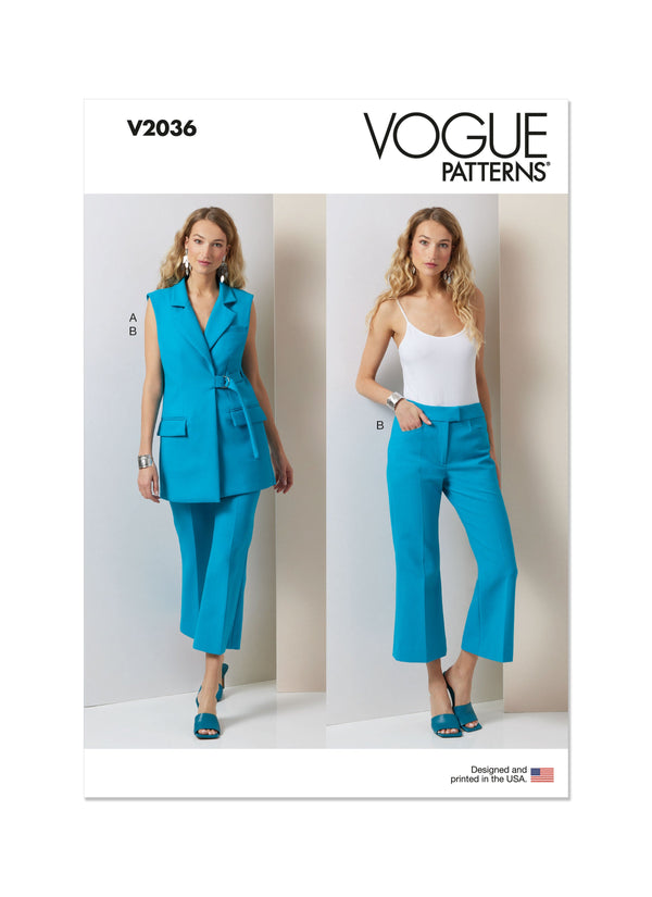Vogue Misses' Vest and Pants Sewing Pattern V2036