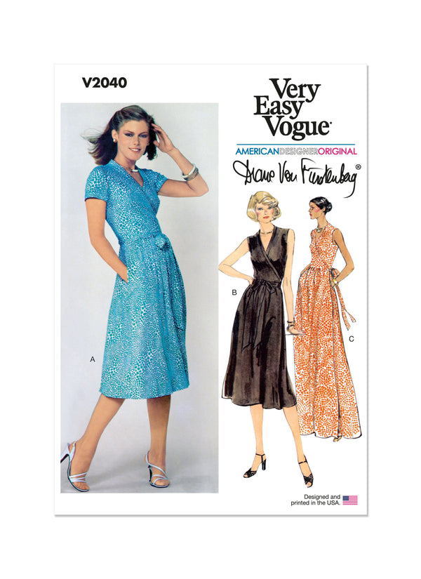Vogue Misses' Front Wrap Dresses by Diane von Furstenberg Sewing Pattern V2040